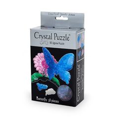 Головоломка 3D Crystal Puzzle Бабочка голубая цвет: голубой