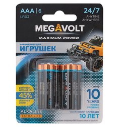 Батарейки Megavolt Алкалиновые, AAA/LR03, 6 шт.