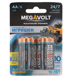 Батарейки Megavolt Алкалиновые, AA/LR6, 6 шт.