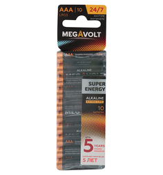 Батарейки Megavolt Алкалиновые, AAA/LR03, 10 шт.