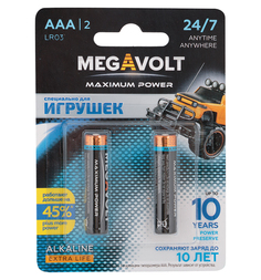 Батарейки Megavolt Алкалиновые, AAA/LR03, 2 шт.