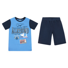 Пижама футболка/шорты Leader Kids Океан, цвет: голубой/синий