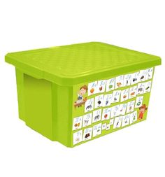 Ящик для игрушек Little Angel X-Box Обучайка Азбука, цвет: салатовый