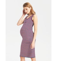 Платье для беременных Буду Мамой, цвет: красный/синий