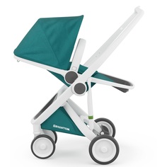 Прогулочная коляска Greentom Upp Reversible, цвет: бирюзовый/белая рама