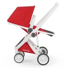 Прогулочная коляска Greentom Upp Reversible, цвет: красный/белая рама