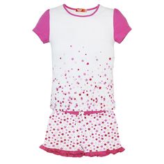 Пижама футболка/шорты LetS Go, цвет: белый/розовый