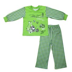 Пижама джемпер/брюки Leo, цвет: зеленый