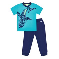 Пижама футболка/брюки Winkiki, цвет: бирюзовый/синий