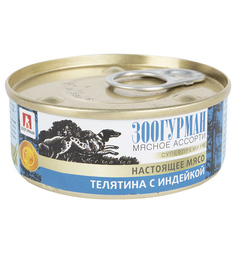 Влажный корм Зоогурман Мясное ассорти для взрослых собак, телятина/индейка, 100г