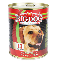 Влажный корм Зоогурман Big Dog для взрослых собак, телятина/сердце, 850г
