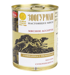 Влажный корм Зоогурман Мясное ассорти для взрослых собак, говядина/печень, 350г
