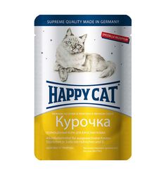 Влажный корм Happy Cat для взрослых кошек, курица в яичном соусе, 100г