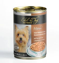 Влажный корм Edel Dog для взрослых собак, индейка/печень, 400г