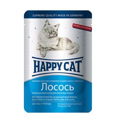 Влажный корм Happy Cat для взрослых кошек, лосось, 100г