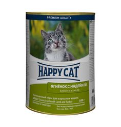 Влажный корм Happy Cat для взрослых кошек, ягненок/индейка, 400г