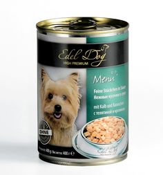 Влажный корм Edel Dog для взрослых собак, телятина/кролик, 400г