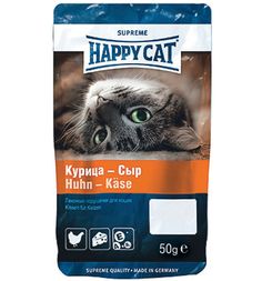 Лакомство Happy Cat для взрослых кошек печенье для здоровых животных, курица/сыр в нежном желе, 50г