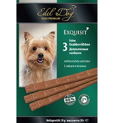 Лакомство Edel Dog для собак жевательные колбаски, заяц/печень