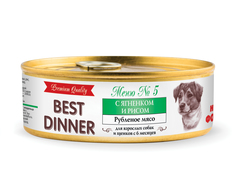 Влажный корм Best Dinner для взрослых собак, С ягненком и рисом, 100 г