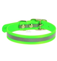 Ошейник для собак Каскад со светоотражающей полосой, цвет: зеленый