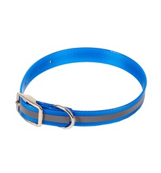 Ошейник для собак Каскад со светоотражающей полосой, цвет: синий
