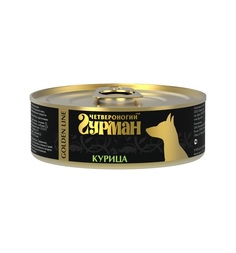 Влажный корм Четвероногий гурман Золотая линия для взрослых собак, курица натуральная в желе, 100г