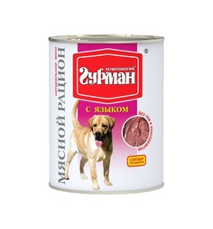 Влажный корм Четвероногий гурман Мясной рацион для взрослых собак, язык, 850г