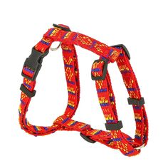 Шлейка для собак Каскад регулируемая Орнамент, цвет: красный