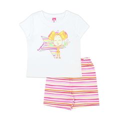 Пижама футболка/шорты Cherubino, цвет: белый