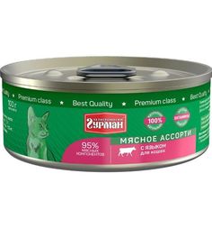 Влажный корм Четвероногий гурман для взрослых кошек для кошек с языком, 100 г