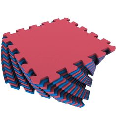 Коврик-пазл Eco-cover цвет: красный/синий (16 дет.) 100 х 100 см