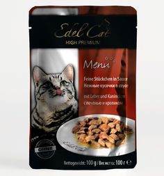 Влажный корм Edel Cat для взрослых кошек, печень/кролик, 100г