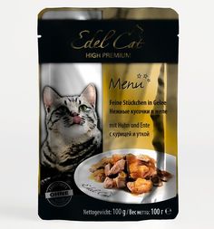 Влажный корм Edel Cat для взрослых кошек, курица/утка, 100г