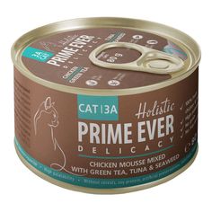 Влажный корм Prime Ever Delicacy 3A мусс, цыпленок с тунцом с зеленым чаем и водорослями, 80 г