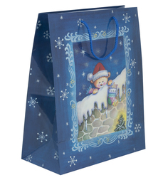 Сумка блестящая Winter Wings ламинированная, 26 х 32.4 х 12.7 см