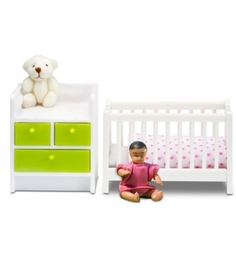 Мебель для кукол Lundby Кровать с пеленальным комодом