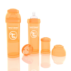Бутылочка для кормления Twistshake Антиколиковая полипропилен с 4 мес, 330 мл, цвет: оранжевый