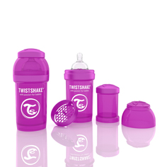 Бутылочка для кормления Twistshake Антиколиковая полипропилен с рождения, 180 мл, цвет: фиолетовый