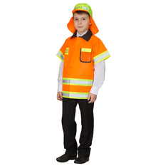 Карнавальный костюм Издательство Учитель Пожарный куртка/шапка, цвет: оранжевый