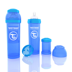 Бутылочка для кормления Twistshake Антиколиковая полипропилен с 4 мес, 330 мл, цвет: синий