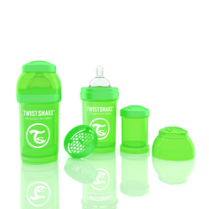 Бутылочка для кормления Twistshake Антиколиковая полипропилен с рождения, 180 мл, цвет: зеленый