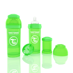 Бутылочка для кормления Twistshake Антиколиковая полипропилен с 2 мес, 260 мл, цвет: зеленый
