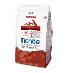 Сухой корм Monge Speciality для взрослых собак всех пород, ягненок с рисом и картофелем, 2.5кг