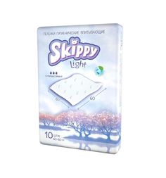 Пеленки Skippy гигиенические для детей Light 60х60 см, 10 шт, цвет: белый