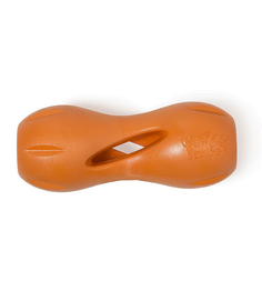 Zogoflex игрушка для собак гантеля под лакомства Qwizl S 14 x 6 см оранжевая
