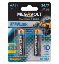 Батарейки Megavolt Алкалиновые, AA/LR6, 2 шт.