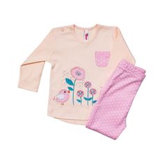 Комплект джемпер/брюки Takro Цветы, цвет: розовый