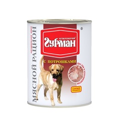 Влажный корм Четвероногий гурман Мясной рацион для взрослых собак, потрошка, 850г