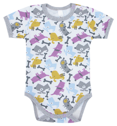 Боди Bossa Nova Дай лапу!, цвет: белый/серый